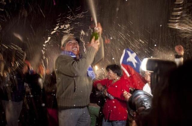 Laiminga pabaiga Čilėje: švenčiamas 33 šachtininkų išgelbėjimas