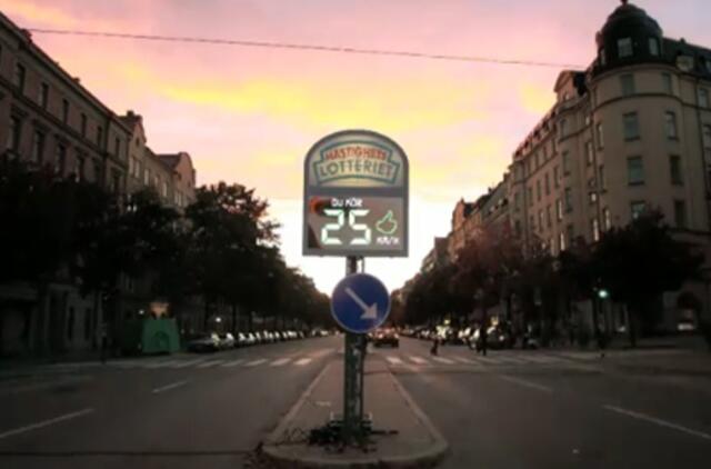 Greičio matuoklis Stokholme suteikia galimybę vairuotojams laimėti pinigų