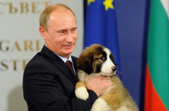 Rusijos premjeras Vladimiras Putinas Bulgarijoje dovanų gavo šuniuką
