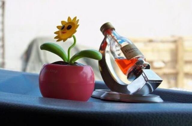 Avariją sukelti privertė naujo automobilio kvapas?