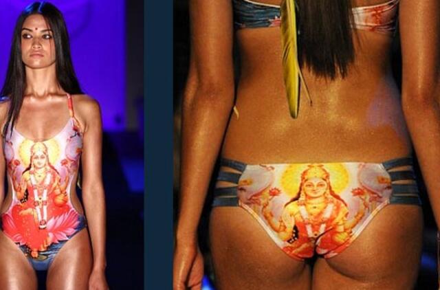 Indai supyko dėl induizmo deivės vaizdavimo ant maudymosi kostiumėlių