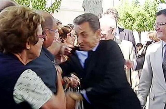 Užpultas Prancūzijos prezidentas Nicolas Sarkozy