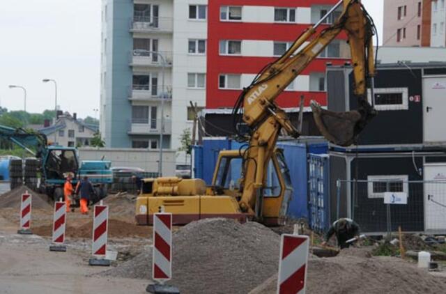 Per mėnesį daugiausia  pabrango gyvenamųjų pastatų statyba