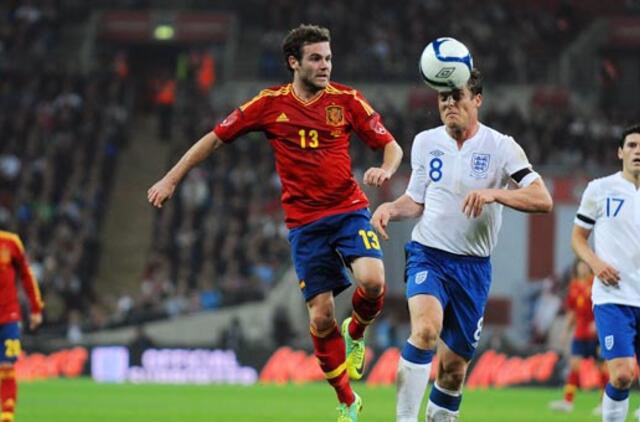 Anglijos futbolininkai draugiškame mače įveikė ispanus