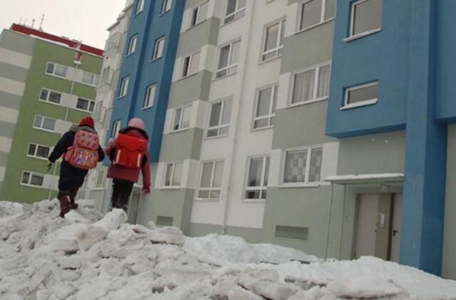 Mokiniai per šalčius į mokyklą neturėtų eiti