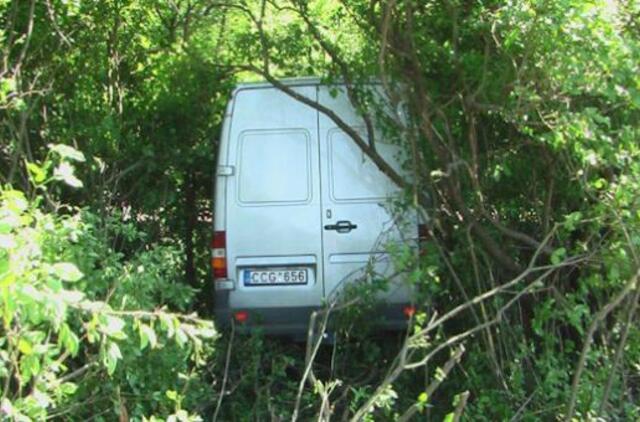 Girtas vairuotojas automobilį "paslėpė" krūmuose
