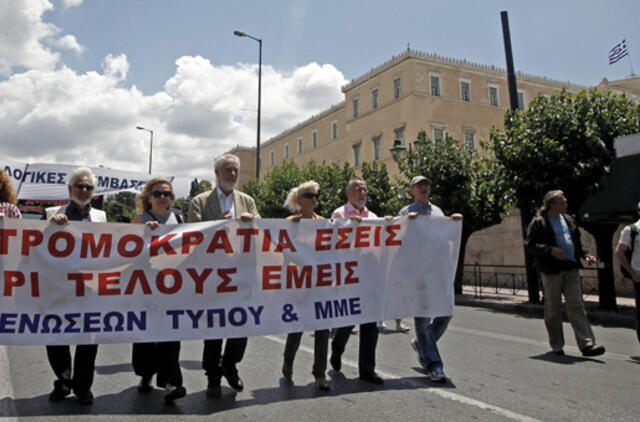 Graikijos žiniasklaida streikuoja