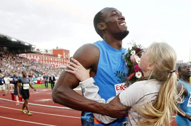 Usainas Boltas Norvegijoje 100 metrų nubėgo per 9,79 sekundės