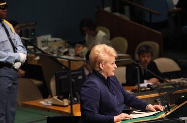 D. Grybauskaitė sakė kalbą Jungtinių Tautų Generalinėje Asamblėjoje