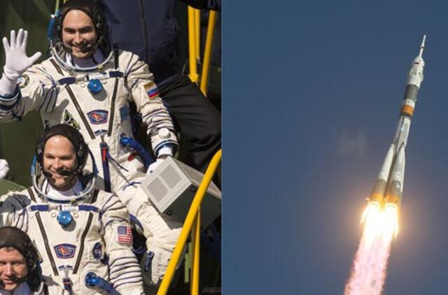 Į kosminę stotį pakilo du rusų kosmonautai ir amerikietis