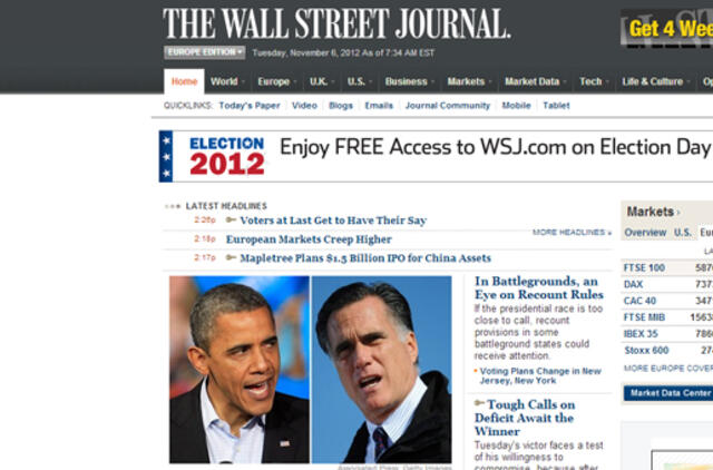 JAV leidiniai rinkimų dieną atšauks mokamą prieigą prie savo tinklapių