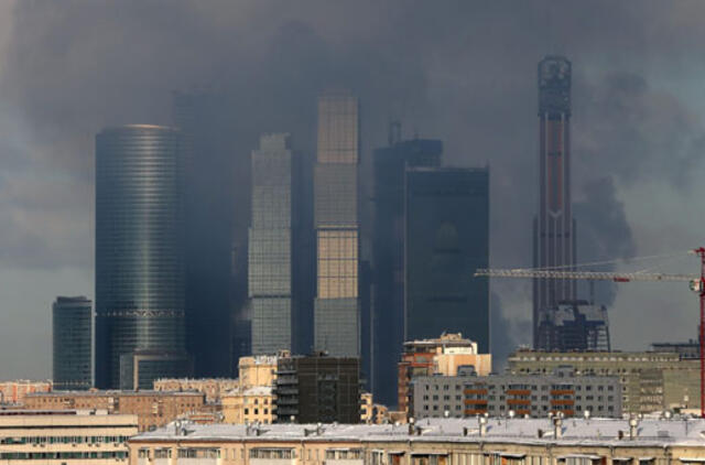 Maskvos centre užsidegė statomas dangoraižis