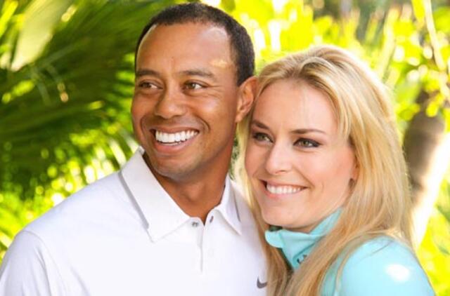 Slidinėjimo žvaigždė Lindsė Von ir golfo legenda Taigeris Vudsas prisipažino esantys pora