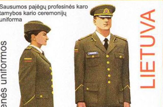 Lietuvos kariuomenės uniformos - naujame pašto ženkle