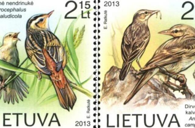 Saugomų paukščių atvaizdai papuoš du pašto ženklus