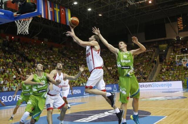 Slovėnijos ir Graikijos krepšininkai Europos čempionate iškovojo trečiąsias pergales