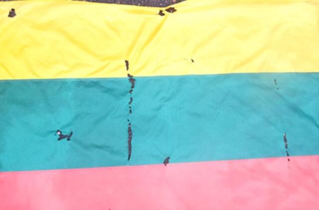 Jauni kaimiečiai išniekino valstybės vėliavą