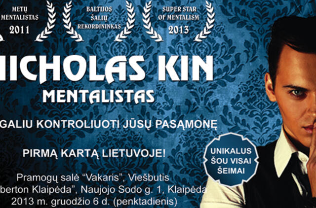 Naujausia Nicholo Kin Programa "Mentalistas" - Klaipėdoje