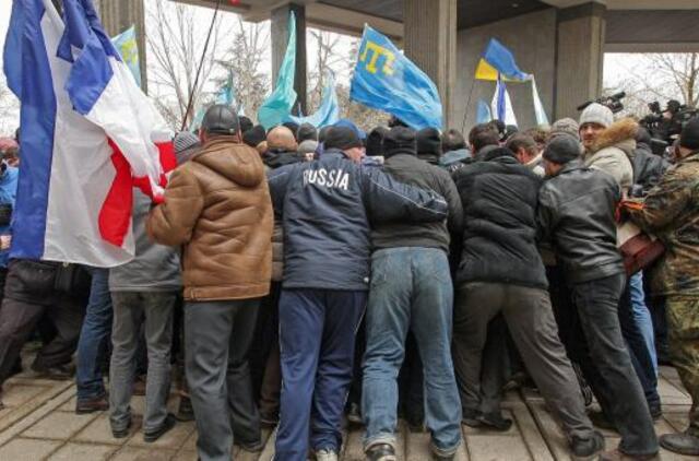 Kryme susidūrė Viktoro Janukovyčiaus gerbėjai ir opozicija