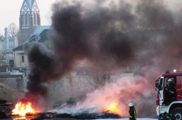 Nuodingų dūmų kamuoliai pakibo šalia Naujosios Akmenės