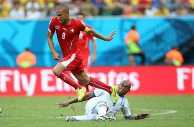Šveicarijos futbolininkai pateko į pasaulio čempionato aštuntfinalį