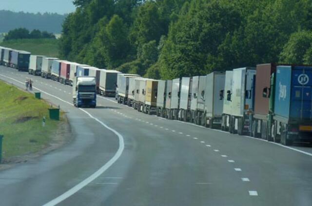Baltarusijos pasienyje sumažėjo transporto pralaidumas
