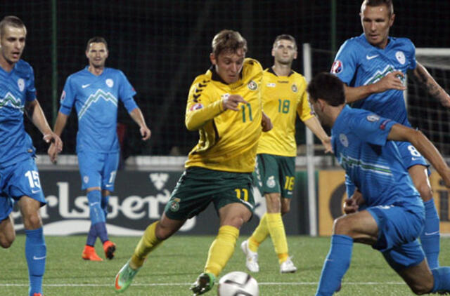 Lietuvos futbolininkai Europos čempionato atrankoje pralaimėjo slovėnams