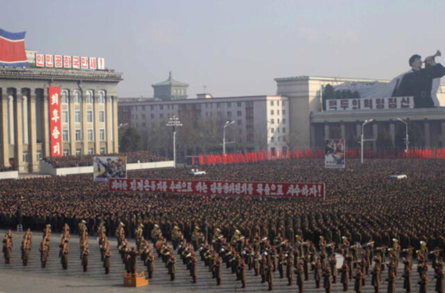 Šiaurės Korėja surengė mitingą prieš JT rezoliuciją