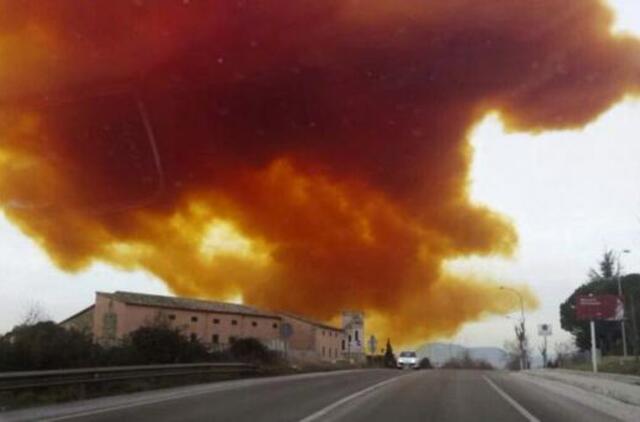 Po sprogimo chemijos gamykloje netoli Barselonos pakibo nuodingų dujų debesis