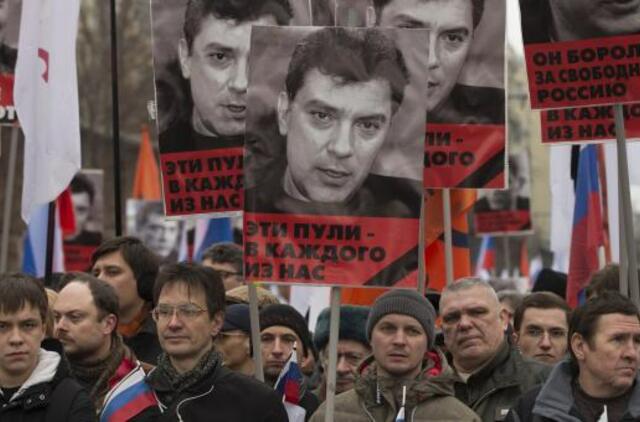 Maskvoje - eitynės Borisui Nemcovui pagerbti