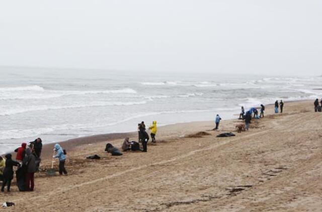 Kilometrą paplūdimio nuklojo atliekos