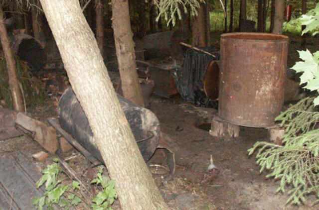 Miške rasta degtinės varykla