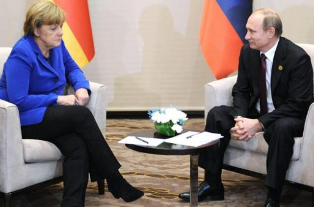 Angela Merkel su Vladimiru Putinu aptarė Sirijos taikos planą
