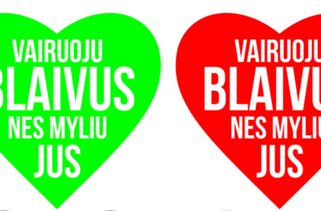 Blaivybę keliuose skatins meilės simboliais