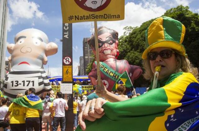 Brazilija: daugiatūkstantinės prezidentės Dilmos Rusef priešininkų manifestacijos