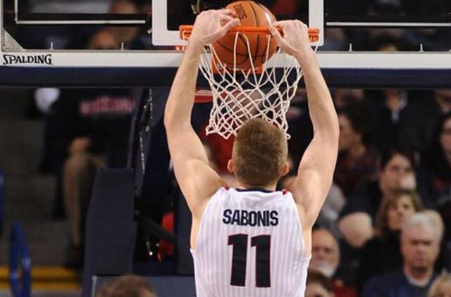 Domantas Sabonis NCAA rungtynėse pelnė 28 taškus ir atkovojo 17 kamuolių