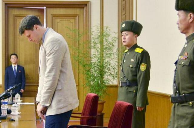 Kaltę pripažino Šiaurės Korėjoje sulaikytas JAV studentas