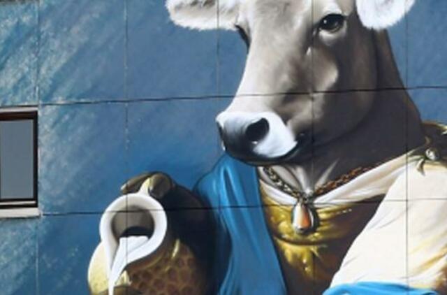 Karvės keliasi prie Seimo rūmų