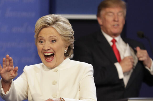 JAV prezidento rinkimų debatai: Donaldas Trampas atsisakė pažadėti, kad pripažintų Hilari Klinton pergalę