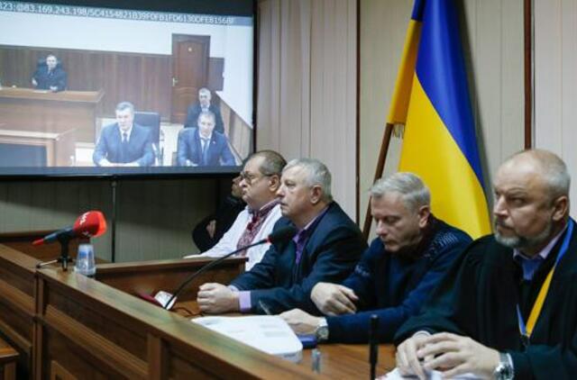 Viktoras Janukovyčius nuotoliniu būdu kalbėjo Ukrainos teisme