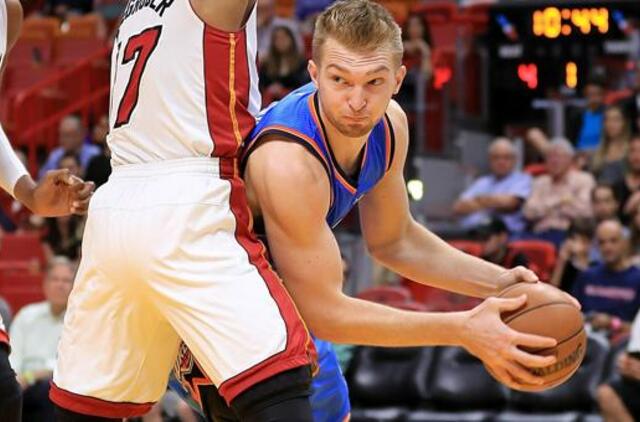 "Thunder" su Domantu Saboniu NBA čempionate iškovojo ketvirtąją pergalę iš eilės