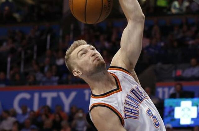 Krepšininko  Domanto Sabonio indėlis į "Thunder" pergalę - 10 taškų