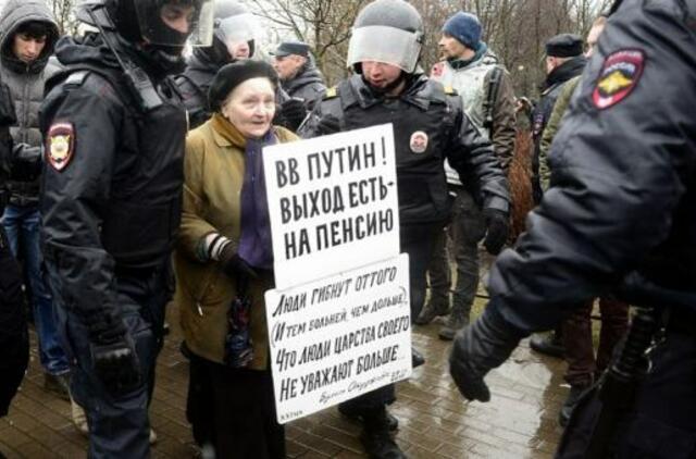 Maskvoje vyko demonstracija prieš Vladimirą Putiną, sulaikyta dešimtys žmonių