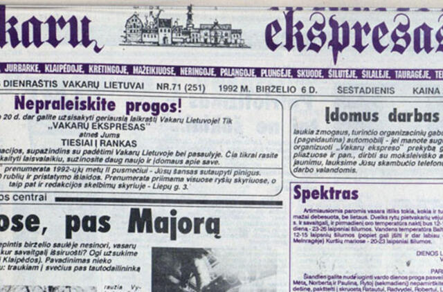 "Vakarų ekspresas". 1992 06 06 ir 09