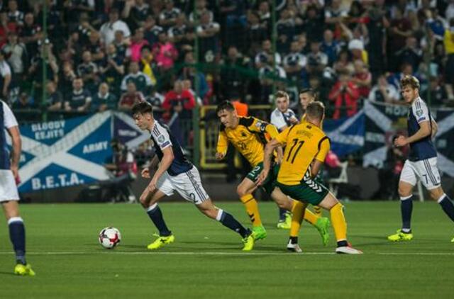 Lietuvos futbolininkai pralaimėjo škotams 0:3