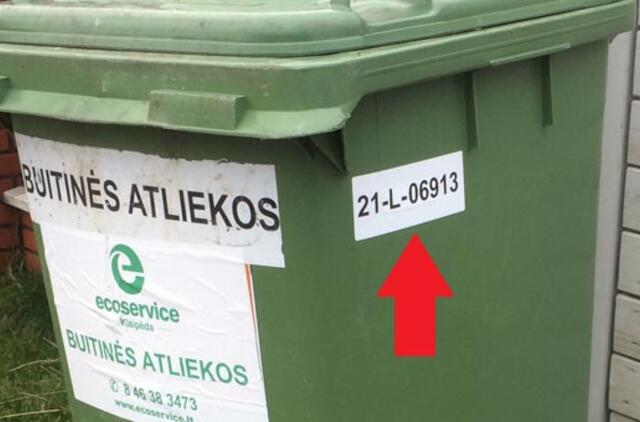Individualių namų gyventojų dėmesiui: vykdomas atliekų konteinerių ženklinimas