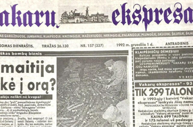 "Vakarų ekspresas". 1992 12 01, 02, 03, 04 ir 05