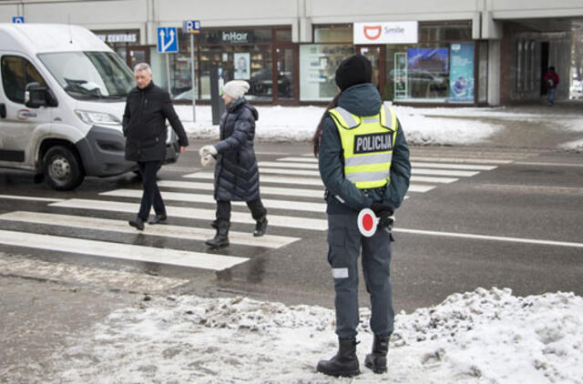 Miesto centre pareigūnai saugojo pėsčiuosius