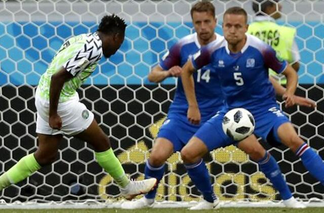 Nigerijos futbolininkai pasaulio čempionate nugalėjo islandus