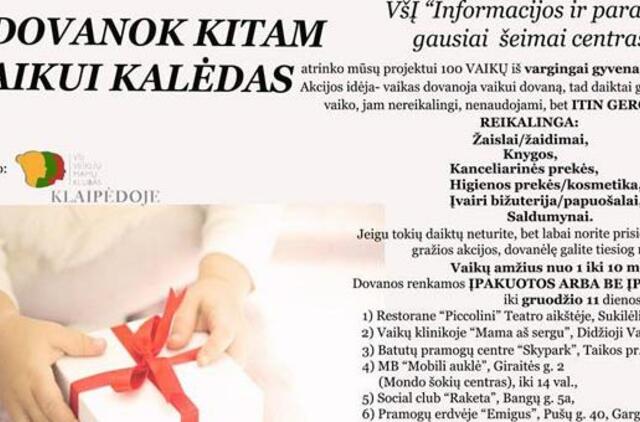 Klaipėdoje Kalėdinė paramos akcija